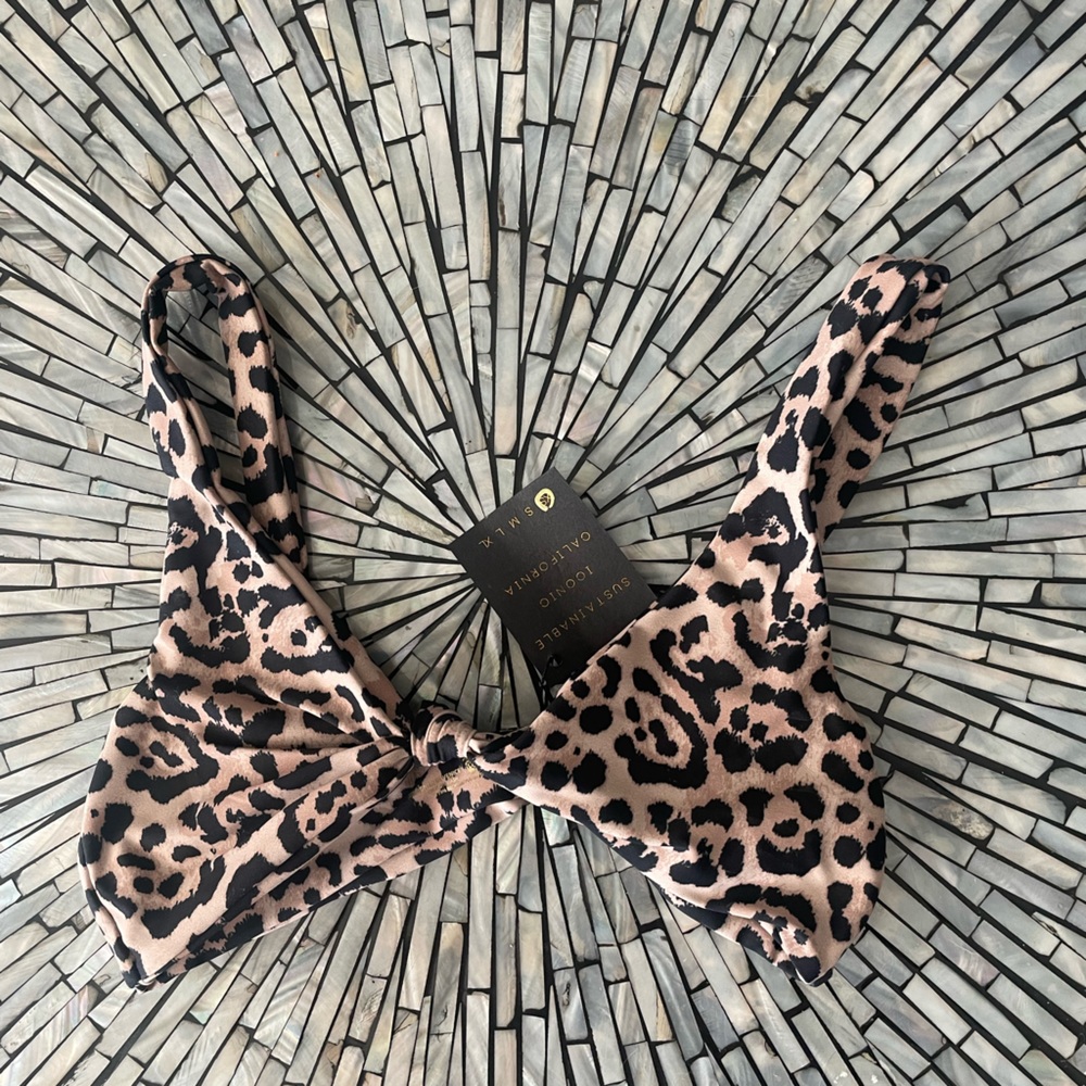 Skatie Leopard Print Bikini Top